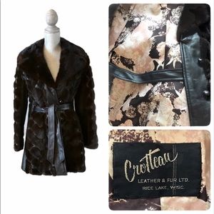 Vintage real fur & leather coat
